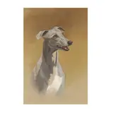 Portrait of a Grey Whippet by Helen Buckland, Pastel on paper, sold Oct 2025