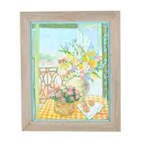 Still Life by Open Window by William Grimaud, Oil on canvas, sold Oct 2025