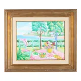 Seaside Luncheon by William Grimaud, Oil on canvas, sold Oct 2025