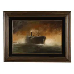 Night Freighter by John Kelly, Oil on canvas, sold Sep 2025