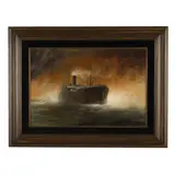Night Freighter by John Kelly, Oil on canvas, sold Sep 2025