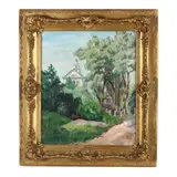 Church by the Hill by Kathleen Bartlett, Oil on canvasboard, sold Sep 2025