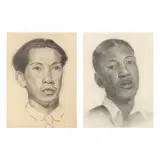Two Portraits of Young Men by James Augustus McLean, Each a charcoal on paper drawing, sold Sep 2025