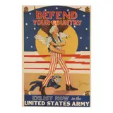 Defend Your Country U.S. Army Poster by Tom B. Woodburn, Chromolithographic poster, sold Sep 2025