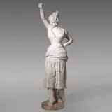 Marble Statue of a Flamenco Dancer by Gaetano Trentanove, Hand-carved white marble, sold Sep 2025