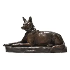 Large Bronze Model of a German Shepherd by Louis Riché, Patinated bronze, sold Sep 2025