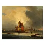 A Brig Off the Coast at Tynemouth by Edmund Coates, Oil on canvas laid on board, sold Sep 2025