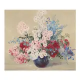 Rambler Roses and Delphinium by Leota Williams Loop, Oil on canvas, sold Sep 2025