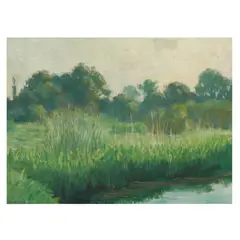 Marsh Landscape by Owen Cullen Yates, Oil on artist board, sold Sep 2025