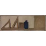 Nature morte aux deux triangles by Konstantin Moralis, 1977-79, Acrylique sur toile, sold Dec 2021