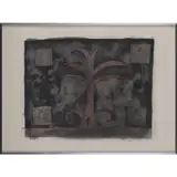 L'arbre magique by Konstantin Moralis, Encre de Chine et aquarelle sur toile, sold Dec 2021