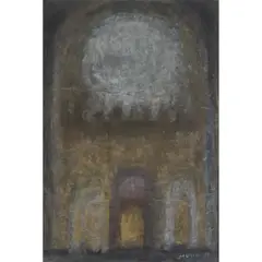 Cathédrale by Zoran Mušič, 1984, Gouache sur papier, sold Dec 2021
