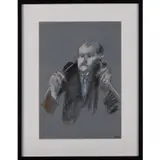 Ces messieurs sérieux, dessin n°25 by Tadeusz Kantor, 1983, Feutre et pastel sur papier, sold Dec 2021