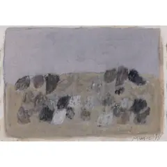 Paysage dalmate by Zoran Mušič, 1978, Gouache et aquarelle sur papier, sold Dec 2021