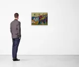 Procession en Espagne by Pierre Ambrogiani, circa 1960, Huile sur toile, sold Mar 2022