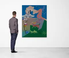 Naissance du centaure by Gérard Guyomard, 1969, Acrylique sur toile, sold Mar 2022