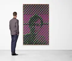 Portrait d'homme (Mario Schifano) by Alain Jacquet, 1964, Acrylique cellulosique sur toile, sold Mar 2022