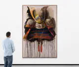 Le casque de Nikko. Triangle d'été I by Gérard Titus-Carmel, 1983, Encre de Chine et pastels gras de couleur sur papier marouflé sur toile, sold Mar 2022