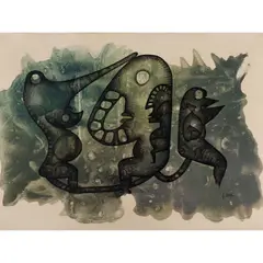 Sans titre, 4-1960 by Fred Deux, Encre de Chine et peinture laque sur papier, sold Jun 2022