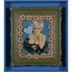 Joli coeur by Claude Gilli, 1963, Collage d'objets divers sur panneau de bois peint, sold Jun 2022