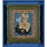 Joli coeur by Claude Gilli, 1963, Collage d'objets divers sur panneau de bois peint, sold Jun 2022