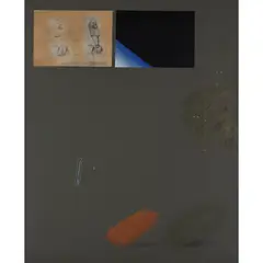 Composition by Joël Kermarrec, 1972, Technique mixte et collage sur toile, sold Jun 2022
