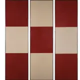 Rouge-Blanc-Rouge (Triptyque) by Jean-Pierre Bertrand, 1988, Acrylique, collage et sel sur papier, Plexiglas et cornière en métal, sold Jun 2022