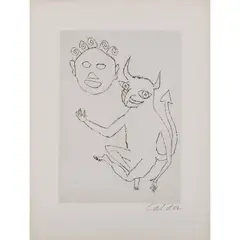 Santa Klaus I - 1974 by Alexandre Calder, Eau-forte et aquatinte sur papier Richard de Bas, sold Jun 2022