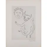 Santa Klaus I - 1974 by Alexandre Calder, Eau-forte et aquatinte sur papier Richard de Bas, sold Jun 2022