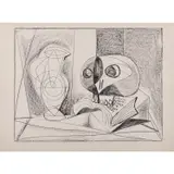 Composition au crâne - 1946 by Pablo Picasso, Lithographie sur papier vélin de Vidalon filigrané du motif de femme assise et de Vidalon, sold Jun 2022