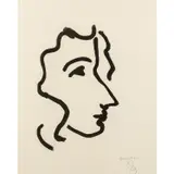 Nadia au profil aigu - 1948 by Henri Matisse, Aquatinte sur papier vélin du Marais, sold Jun 2022