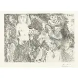 La sérénade rustique - 1966 by Pablo Picasso, Eau-forte, aquatinte et pointe sèche, sold Jun 2022
