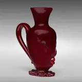 Head vase, model 2984 by Fulvio Bianconi, c. 1950, iridized red glass with pasta vitrea applications, sold Mar 2023