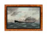Steam ship "Maroa" - 1907 by Edouard-Marie Adam I, oil on canvas, sold Nov 2025
