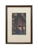 Ishiyama Temple - 1946 by Tōshi Yoshida, woodblock on paper, sold Nov 2025