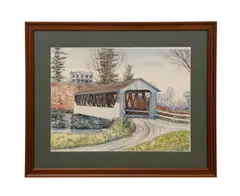Untitled - Covered Bridge; Riders Mill by Andrew Nathaniel Wyeth, watercolor on paper, sold Nov 2025