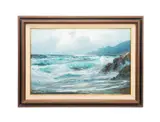 Untitled - Crashing Waves Seascape by Alexander A. Dzigurski, oil on canvas, sold Nov 2025