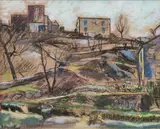 PA artist by Antonio Pietro Martino, charcoal and pastel on paper, sold Oct 2023