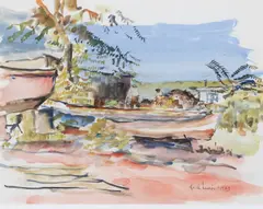 DE artist by Jack Lewis, watercolor, sold Dec 2023