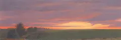 Midwestern Landscape at Dusk by James Winn, gouache on paper, sold Dec 2023
