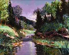 Le Rayonnement de l’été by André Bertounesque, oil on board, sold Feb 2026