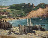 Dawn at Percé, Quebec by Florence Helena McGillivray, oil on canvas, sold Feb 2026