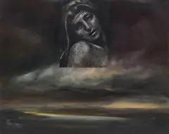 Aurora Study I, 1986 by David Bierk, 1986, oil on paper, sold Feb 2026