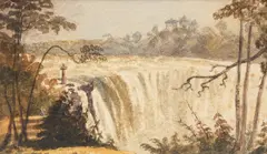 Part of the Horseshoe Falls, Niagara, From Goat’s Island, 1843 by George Russell Dartnell, 1843, watercolour, sold Feb 2026