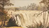Part of the Horseshoe Falls, Niagara, From Goat’s Island, 1843 by George Russell Dartnell, 1843, watercolour, sold Feb 2026