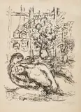 Amoureux à la Fenêtre (Mourlot 413) by Marc Chagall, black and white lithograph, sold Mar 2026