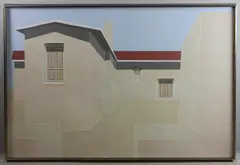 Adobe house by Ronald Robles, oil on canvas, sold Apr 2024