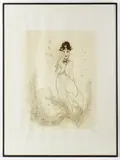 Charlie Chaplin Holding Flowers by Al Hirschfeld, 1975, etching, sold Apr 2024