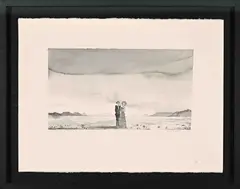 Couple at the Great Camdeboo Ball VIII by Bruce Backhouse, 2007, ink on paper, sold Dec 2022