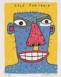 Self Portrait by Norman Clive Catherine, silkscreen, sold Dec 2022